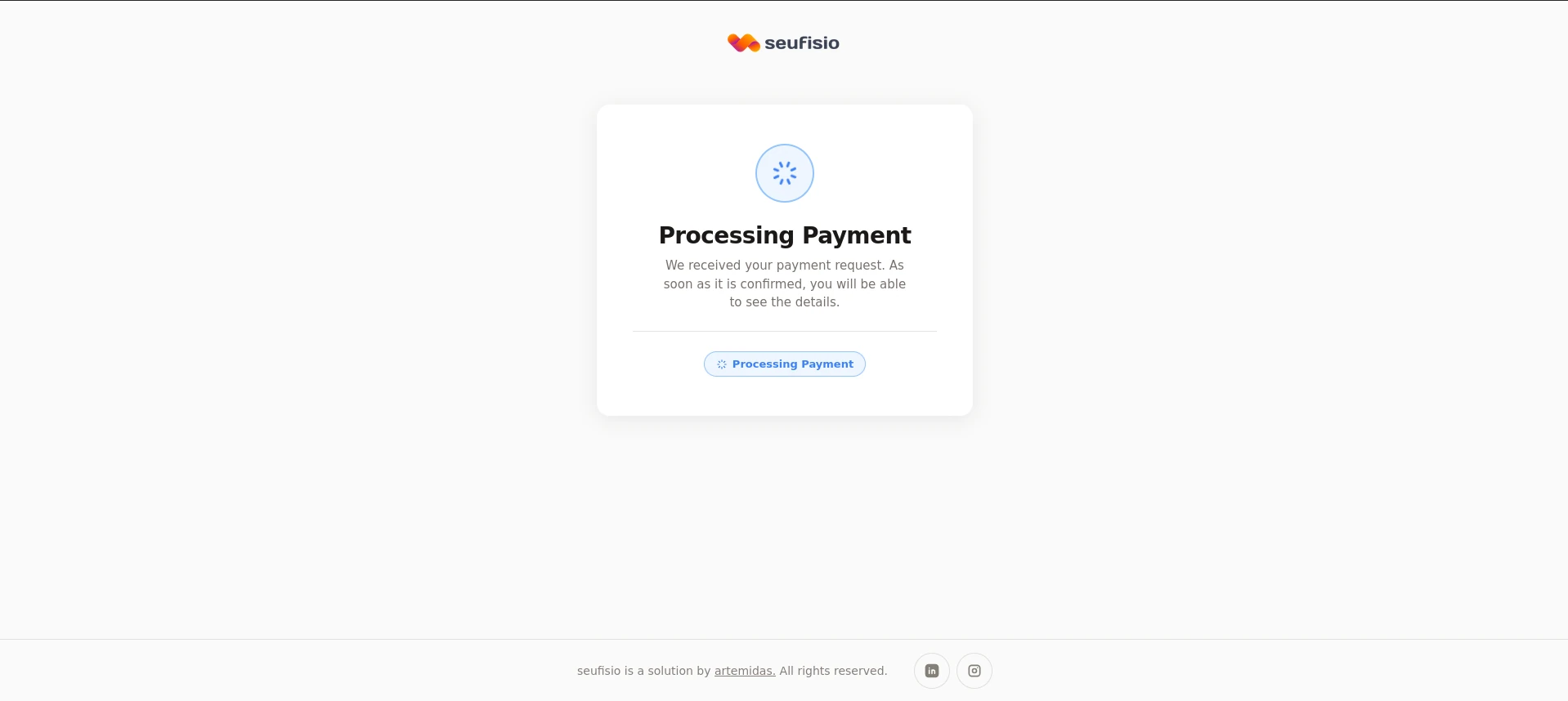 Figura 33. Ecrã "Processando Pagamento" (cliente)